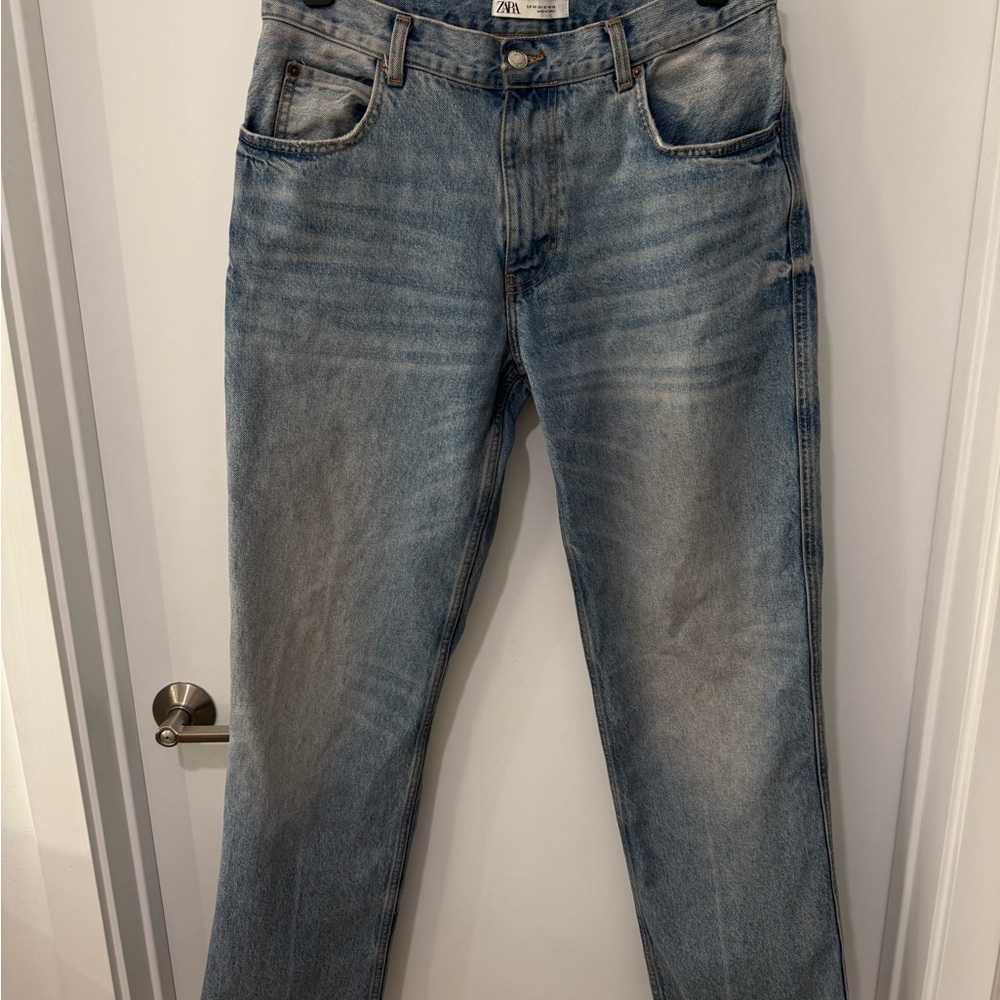 Zara Men's Light Blue Straight Jeans